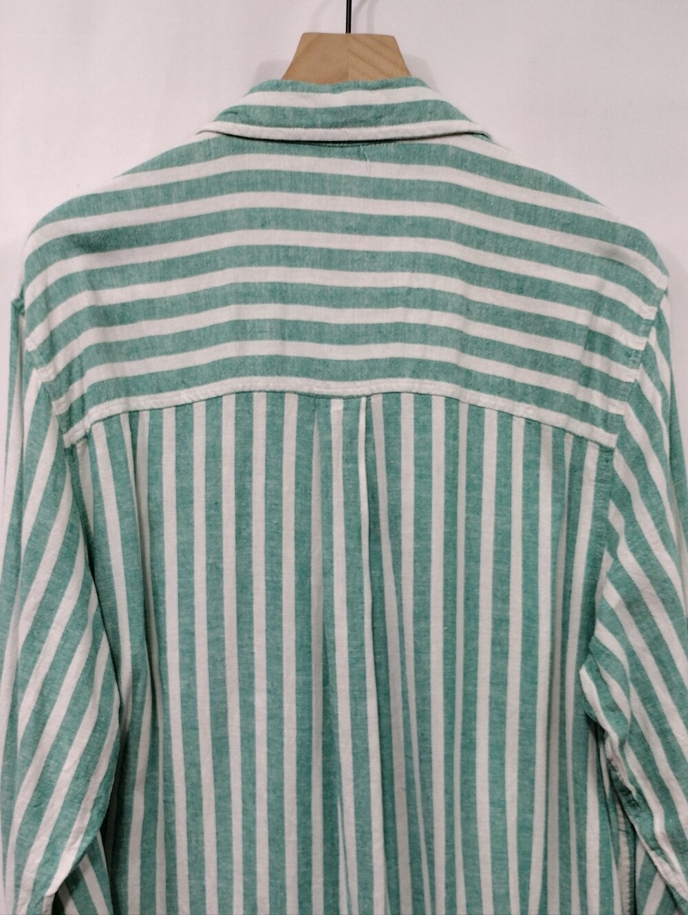 Universal Thread Linen Stripe Button-Down Shirt Womens XXL Green White Office - Picture 6 of 8
